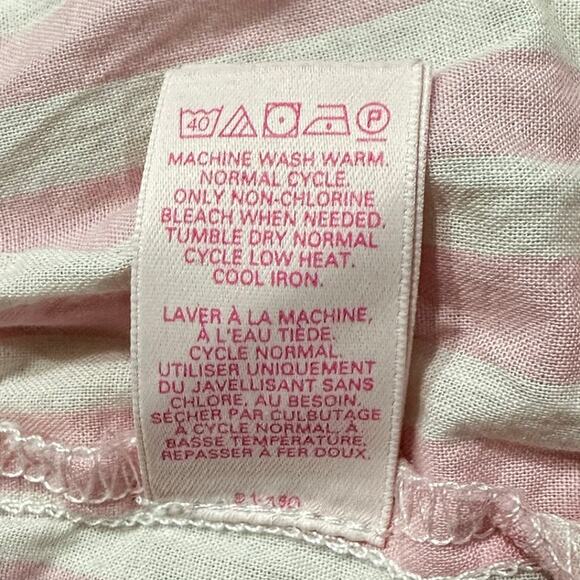 Victoria's Secret Mayfair Slip Women's Med Pink White Striped Cotton Nightgown - Picture 8 of 12